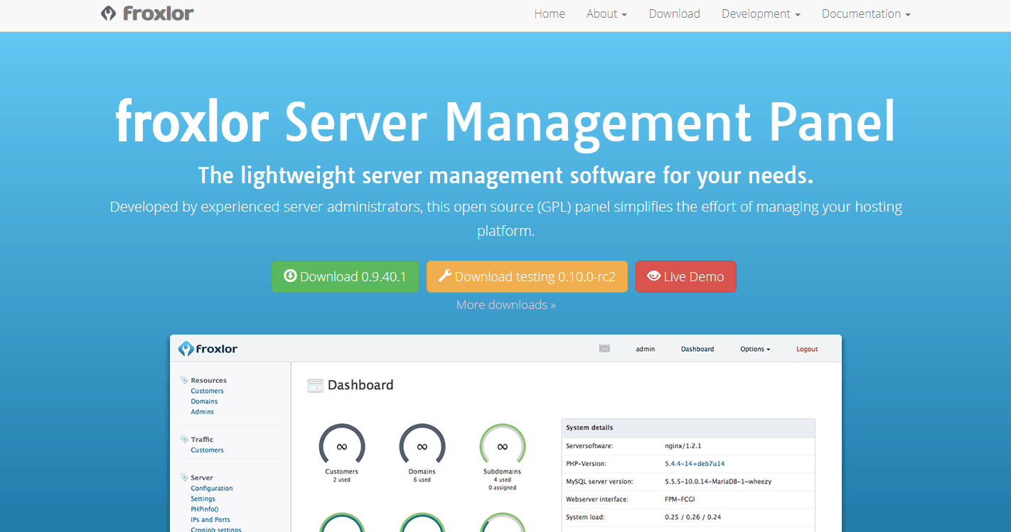Froxlor Server Management Panel – Free cPanel Alternative