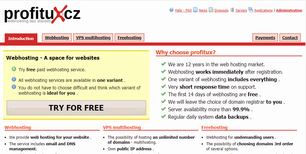 AwesomeScreenshot Webhosting multihosting a virtu ln priv tn servery Webhosting profitux cz webhosting bez starost 2019 07 09 17 07 09