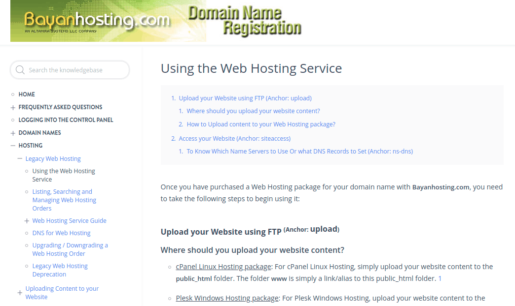 Bayanhosting support