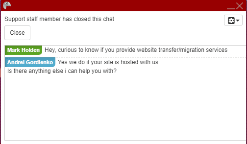 HostedinCanada live chat support 1