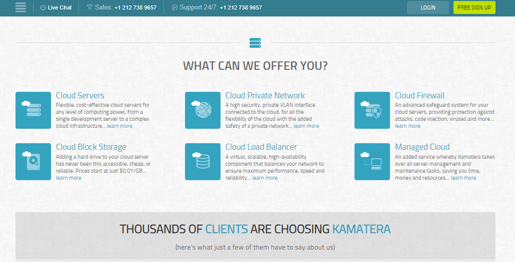 Kamatera Cloud solutions