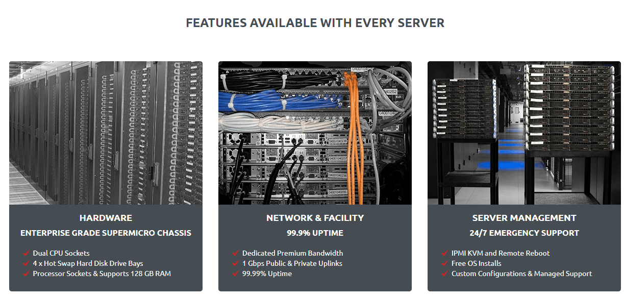 Private Layer Dedicated server features
