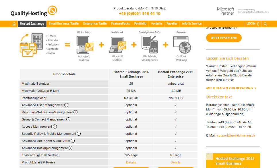 QualityHosting features