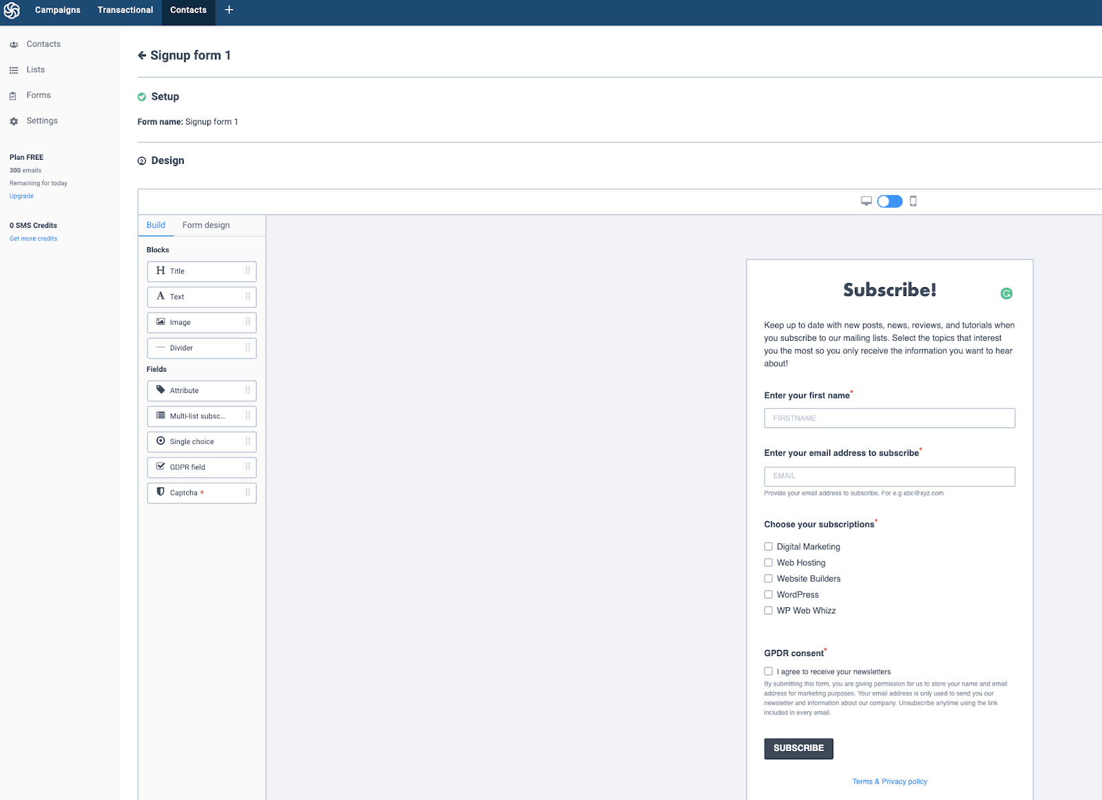 online form creator for websites