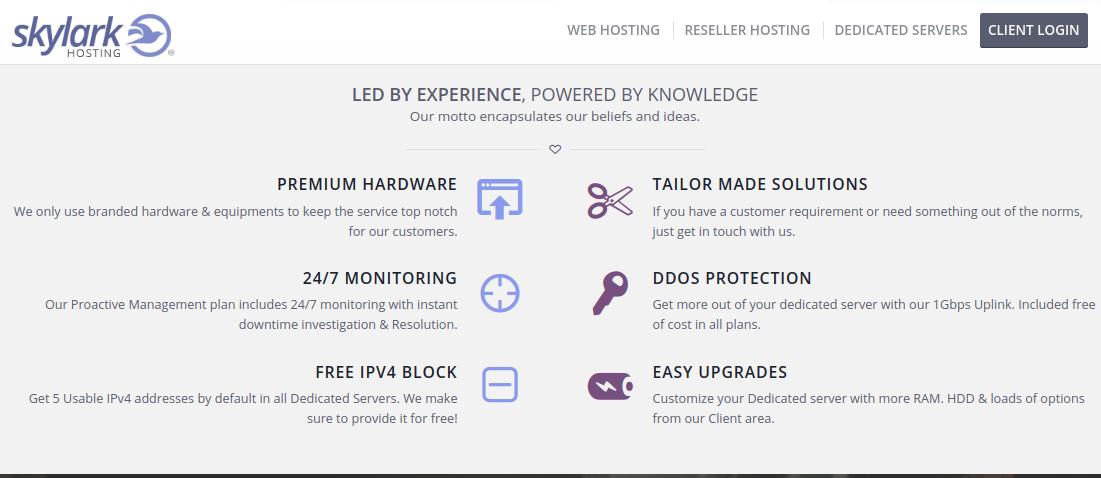 Skylark Hosting features