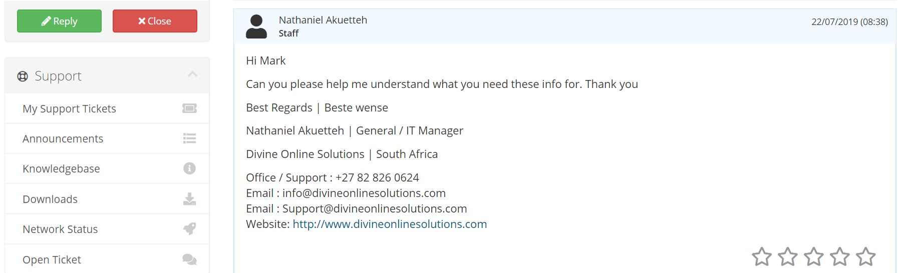 divine online solutions support