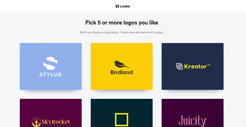 Looka screenshot - logo selection