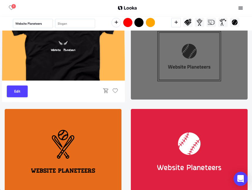 Looka screenshot - AI-generated logos