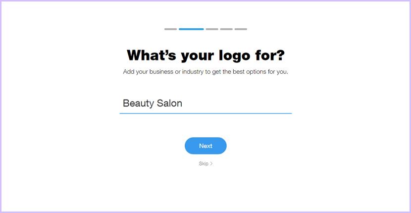 Wix Logo Maker screenshot - What's your logo for?