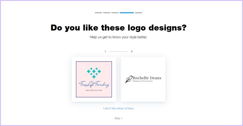 Wix Logo Maker screenshot - Choose your style