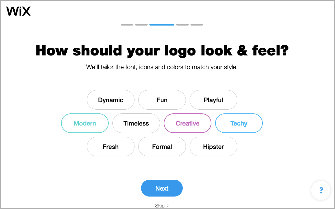 Wix Logo Maker screenshot - Logo look and feel