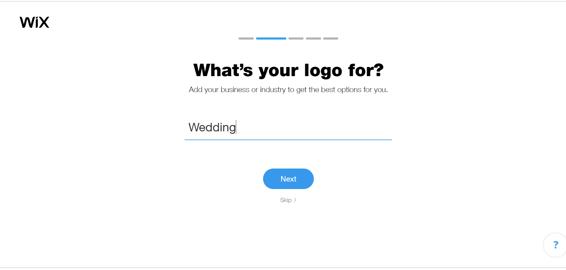 Wix Logo Maker screenshot - What's your logo for?