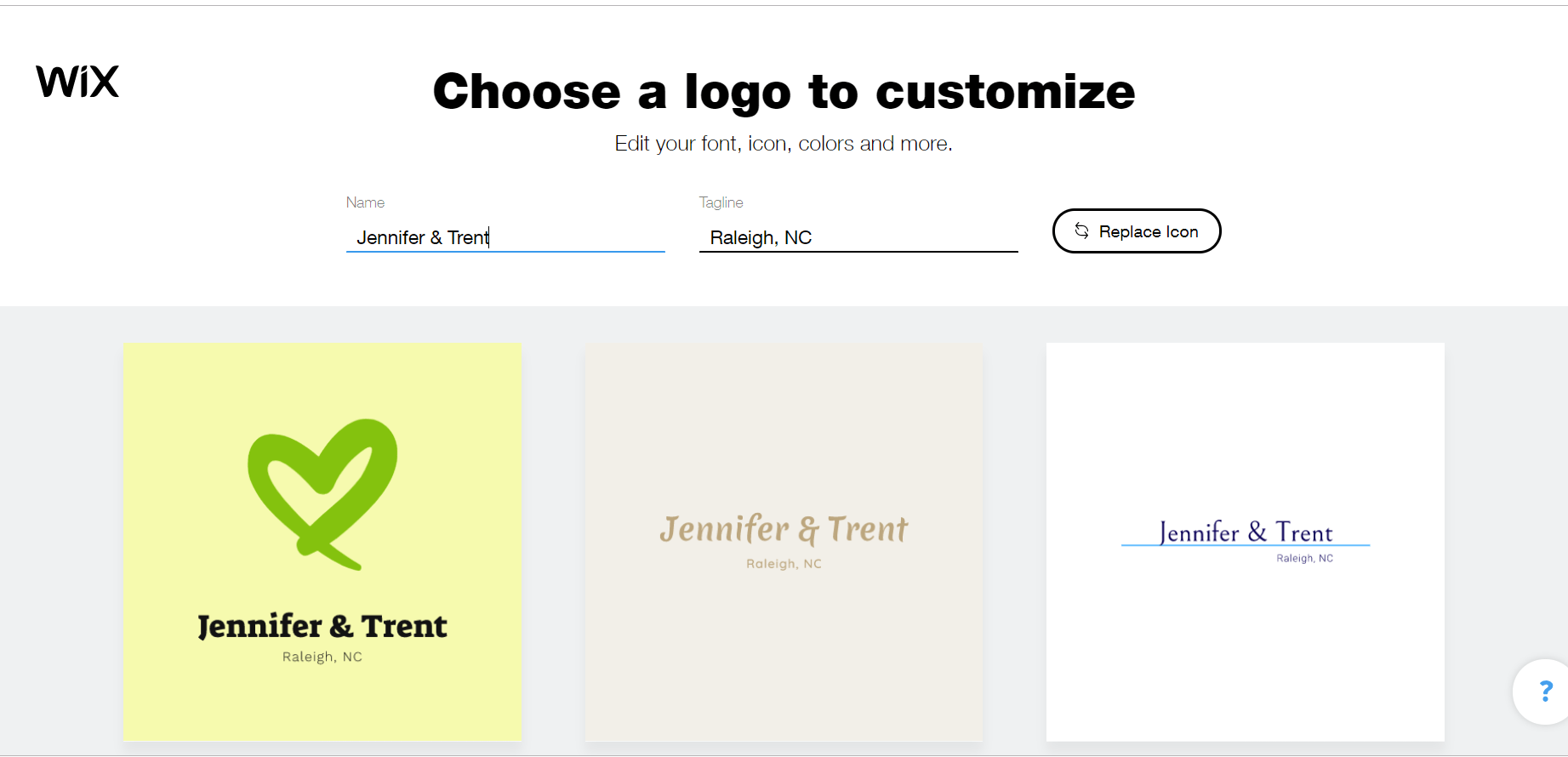 Wix Logo Maker screenshot - Choose a logo