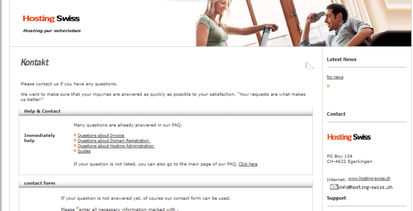 Hosting Swiss Contact Support 850x435