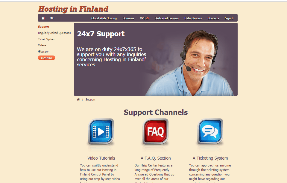 Hosting in Finland support
