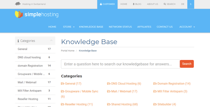 Knowledgebase Simple Hosting 850x435