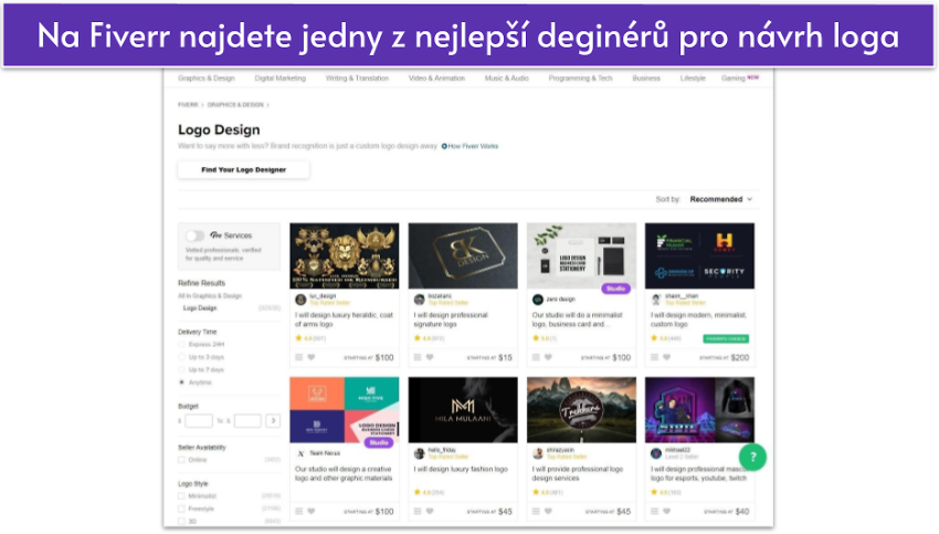 Na Fiverr najdete jedny z nejlepší deginérů pro návrh loga