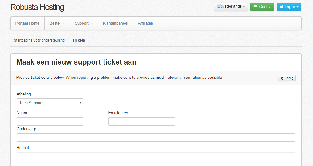 Robusta Hosting support