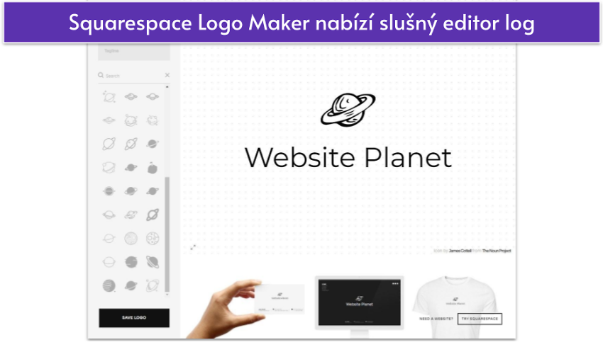 Squarespace Logo Maker nabízí slušný editor log