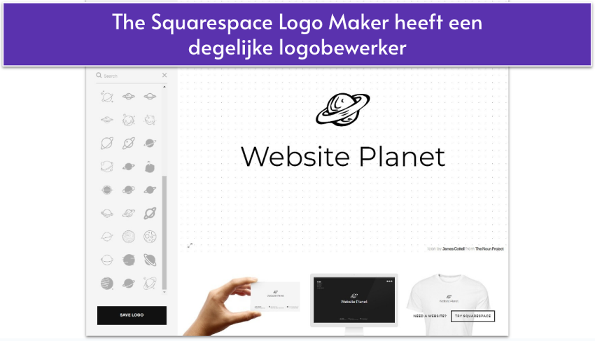 Squarespace's logo editor tool