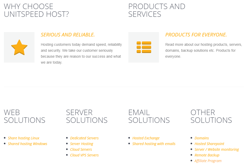 UnitSpeed Host-features