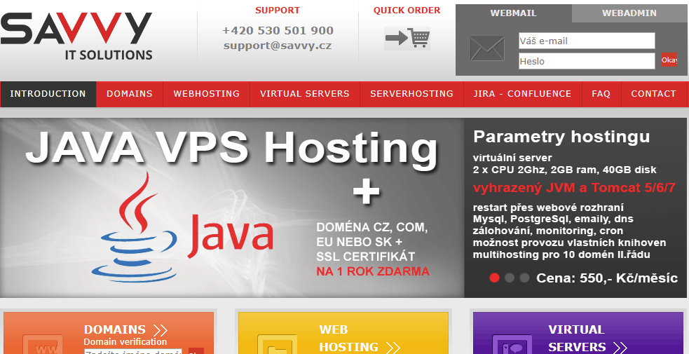 VIRTUAL SERVERS WEBHOSTING SERVERHOSTING SAVVY SRO