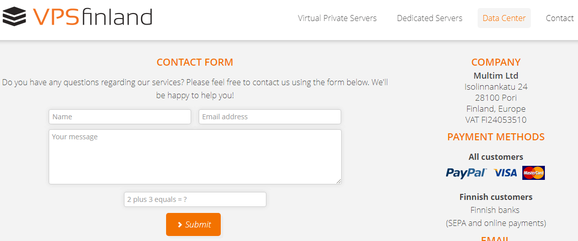 VPSfinland support