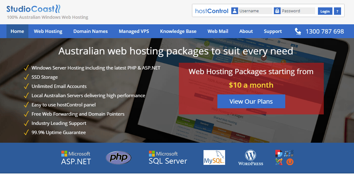 Web Hosting Packages Australia StudioCoast