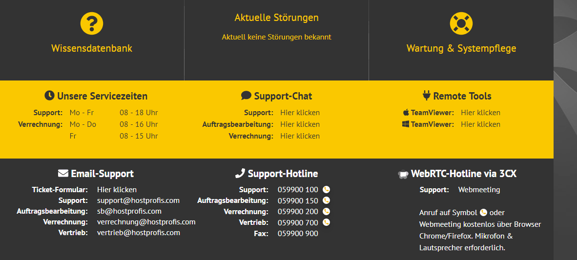 Webhosting Austria support