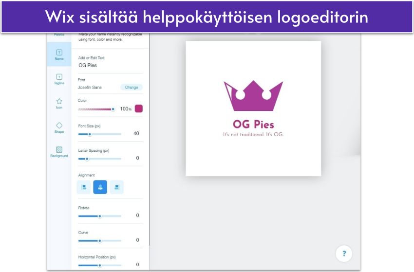 Wix has an easy-to-use logo-fi