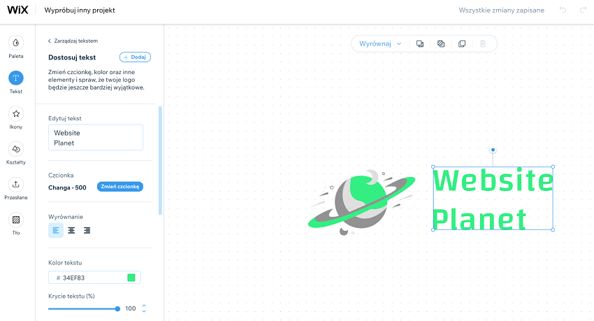 Wix Logo Maker screenshot - logo editor