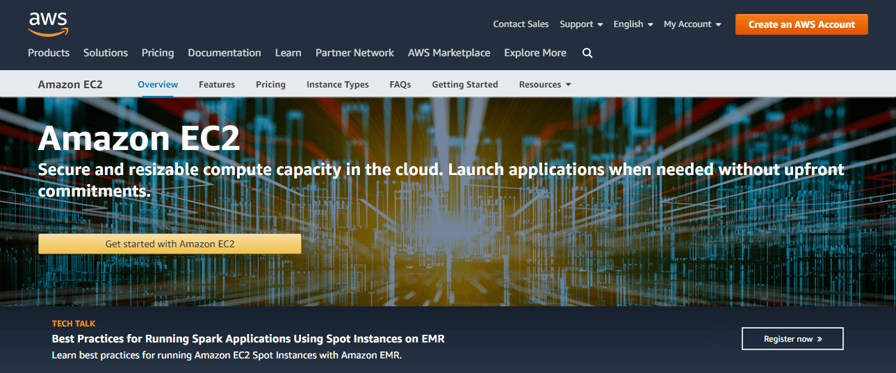 Amazon Web Services' Homepage