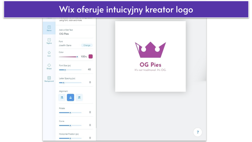 Wix Logo Maker screenshot - logo editor