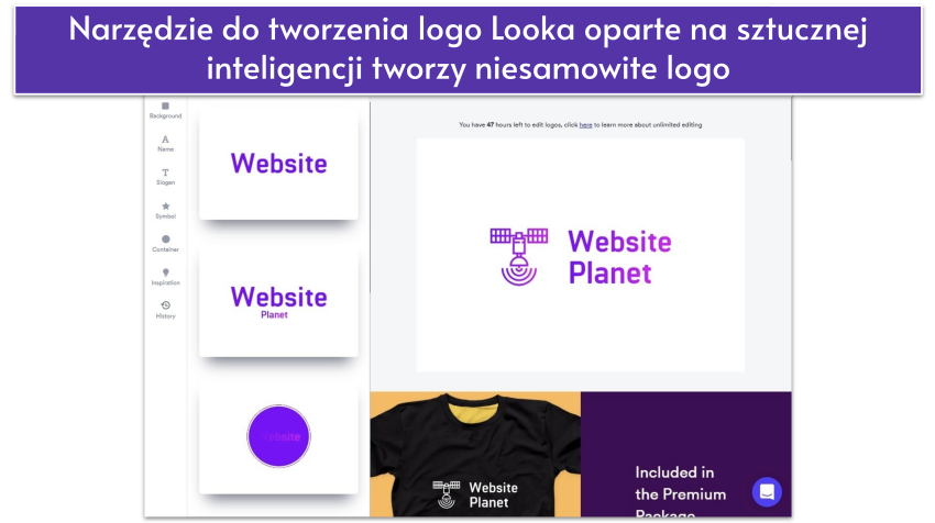 Looka screenshot - logo editor
