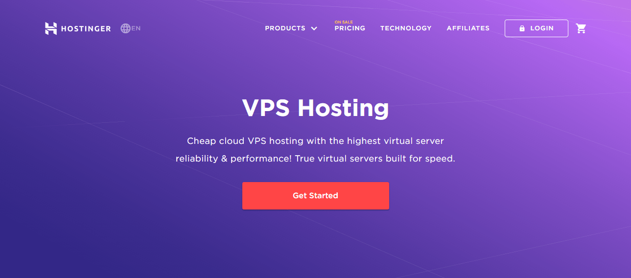 Hostinger's Cloud VPS Hosting Landing Page