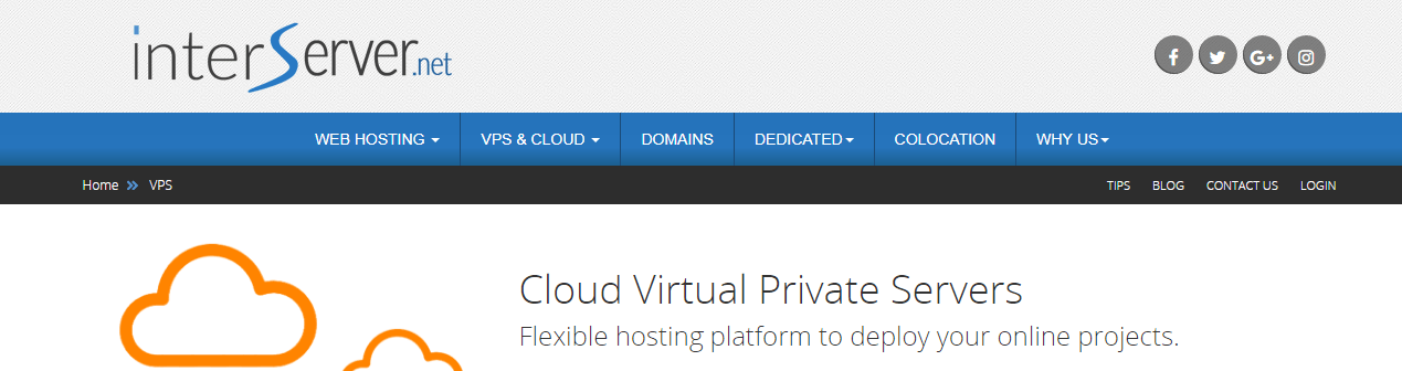 InterServer's VPS Hosting Landing Page