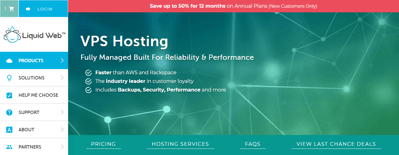 Liquid Web's VPS Hosting Landing Page