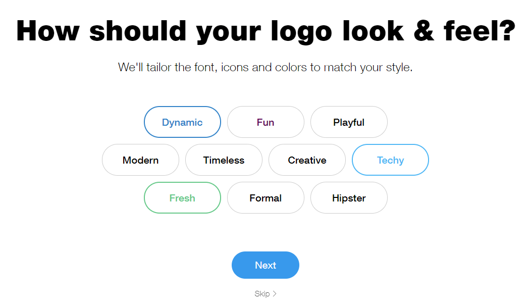 Wix Logo Maker screenshot - Logo look and feel