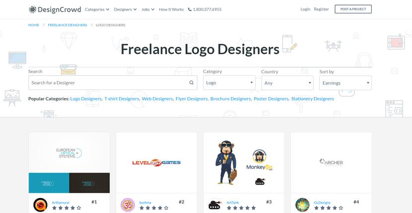 DesignCrowd screenshot - Freelance Logo Designers