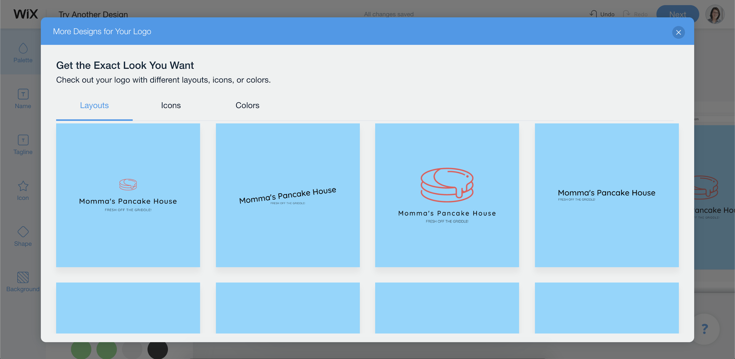 Wix Logo Maker screenshot - Logo variations
