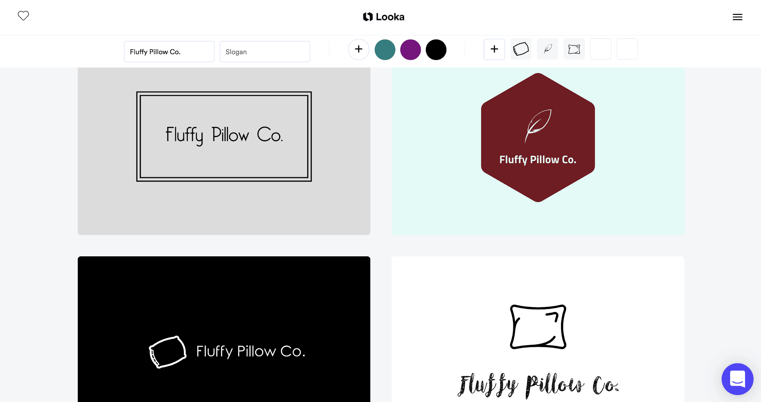 Looka screenshot - AI-generated logos