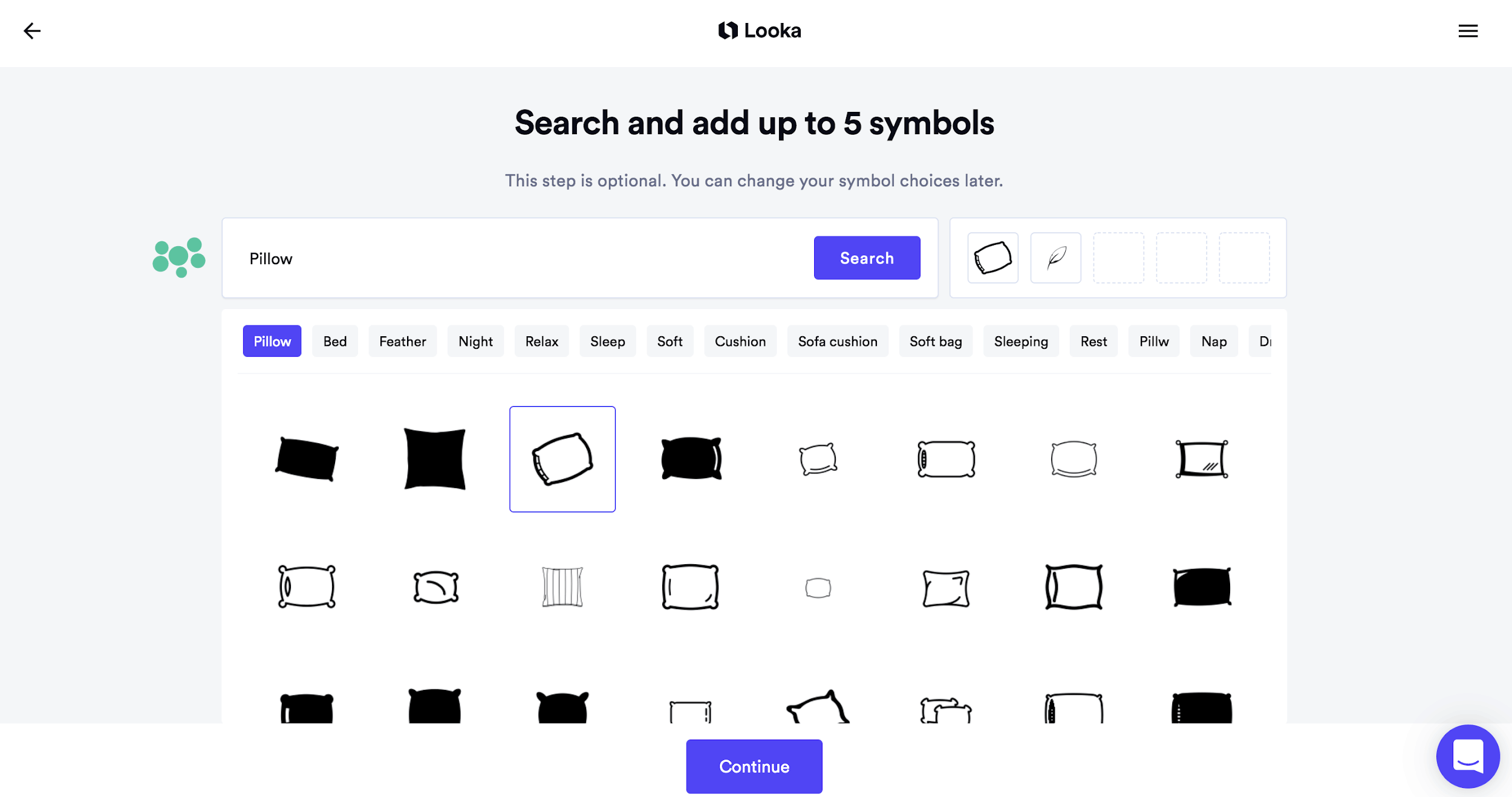 Looka screenshot - Symbol library