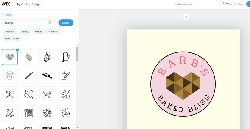 Wix Logo Maker screenshot - icon gallery