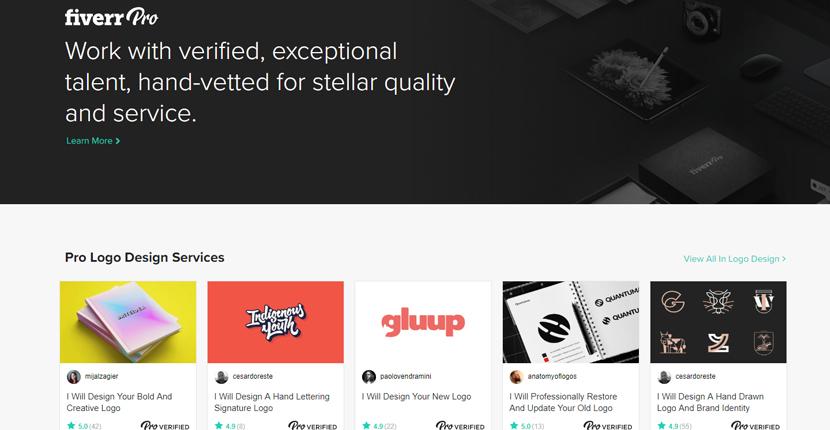Fiverr screenshot - Pro logo design services