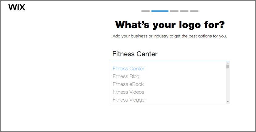 Wix Logo Maker screenshot - What's your logo for?