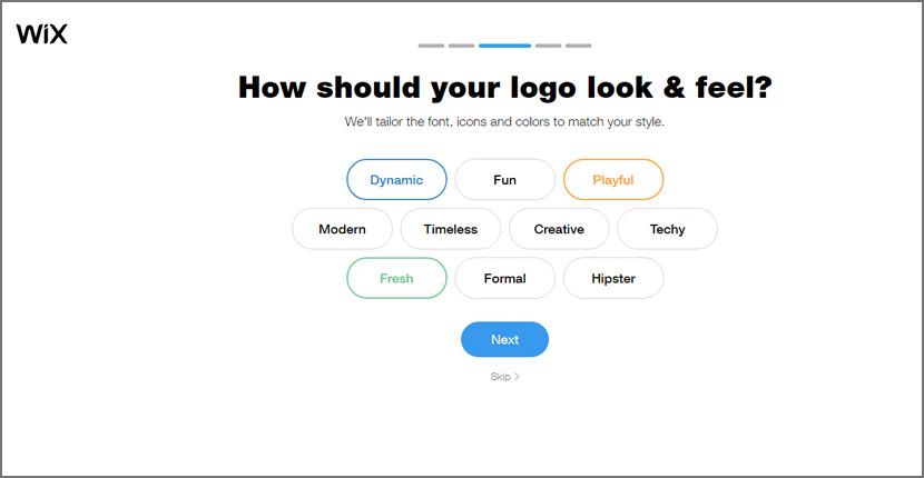 Wix Logo Maker screenshot - Logo look and feel