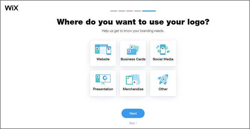 Wix Logo Maker screenshot - Branding needs