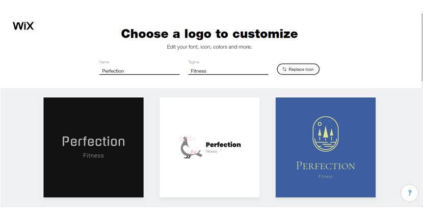 Wix Logo Maker screenshot - Choose a logo to customize