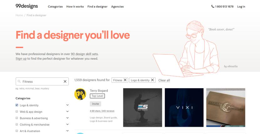 99designs screenshot - Fitness logo designers