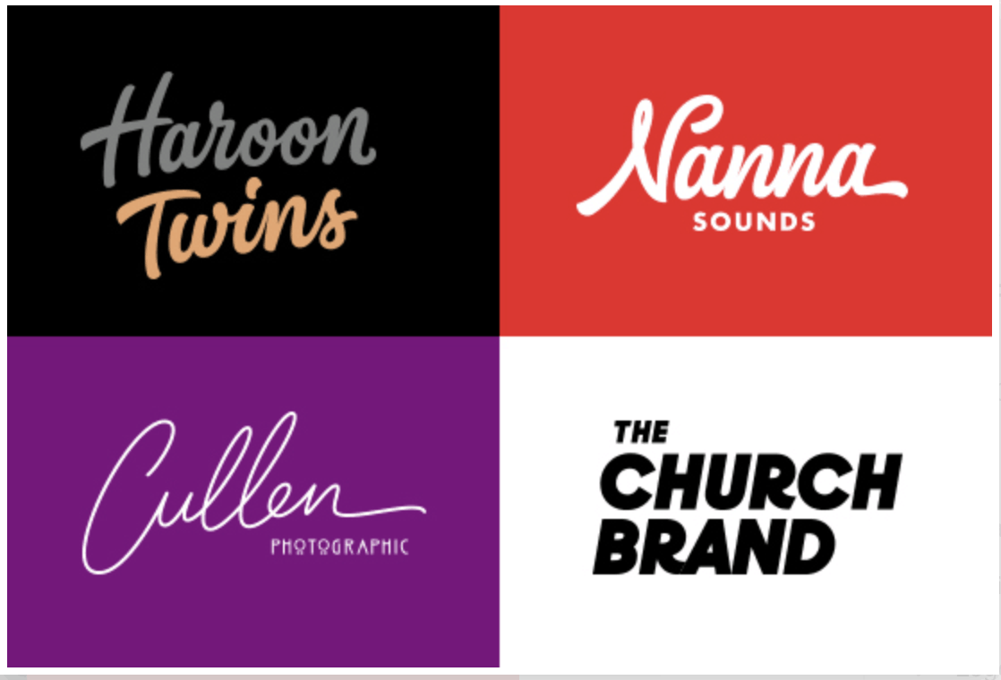Sample text logos by Fiverr designer